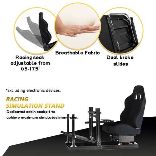 Marada Racing Simulator Cockpit Aluminum with TV Stand & Seat Fit Logitech G920 - Picture 92 of 119