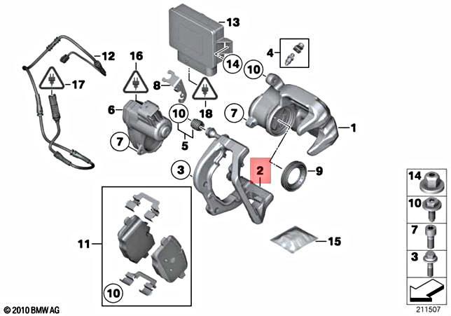 Genuine BMW M5 M6 F06 F10 F12 F13 Convertible Coupe BRAKE CARRIE 