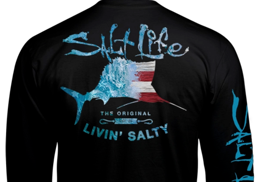 Men's Salt Life "Hammock Time" Long Sleeve Graphic T-Shirt - Grapefruit Color, New With Tags