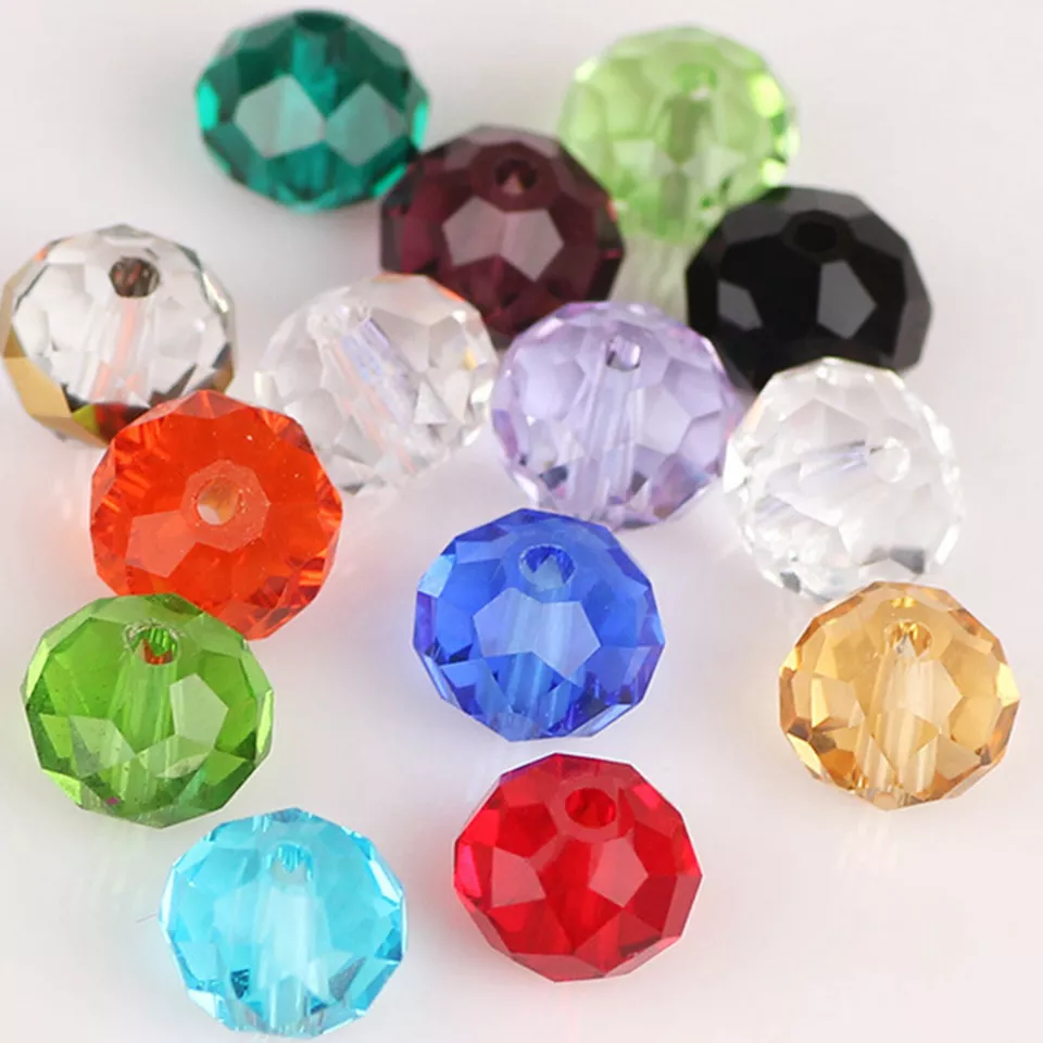 128pcs 8X10mm Faceted Rondelle Crystal Glass Loose Spacer Beads Craft Wholesale - Image 3 of 4