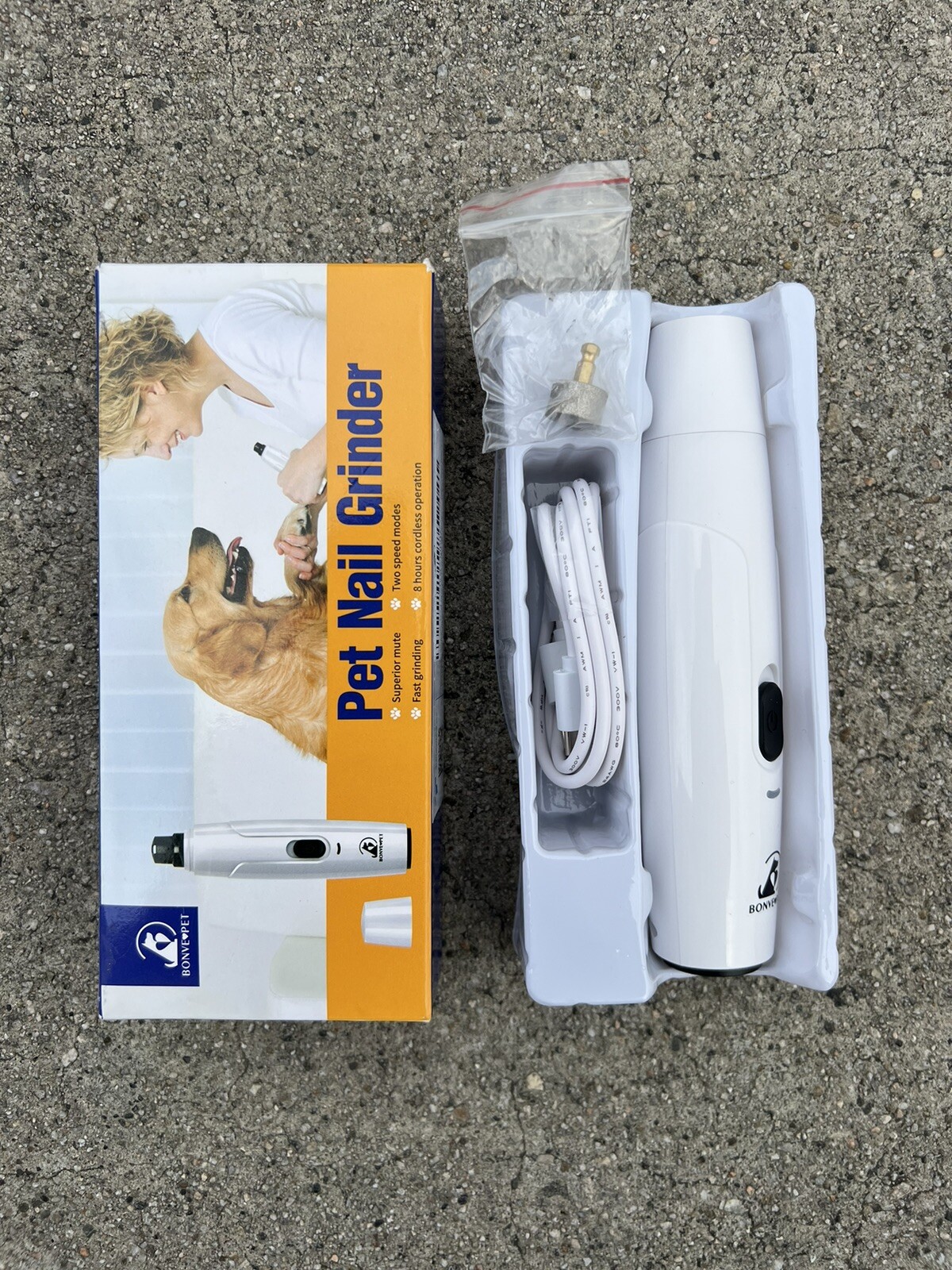 Bonve Pet Dog Nail Grinder, Upgraded Cat Dog Nail Trimmers Super Quiet Dog Na...