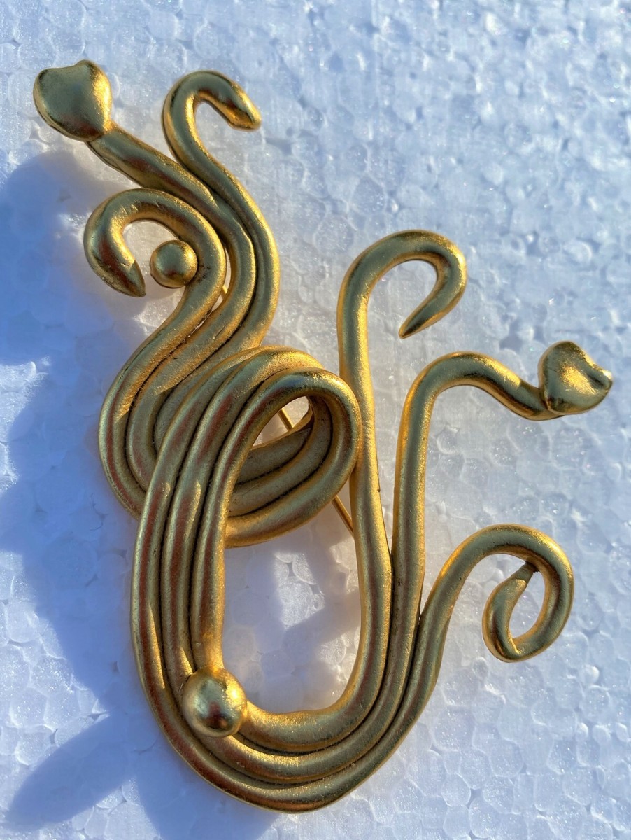 Broche Vintage « Il était Une Fois » - Carrée, Dorée, En Métal - Occasion