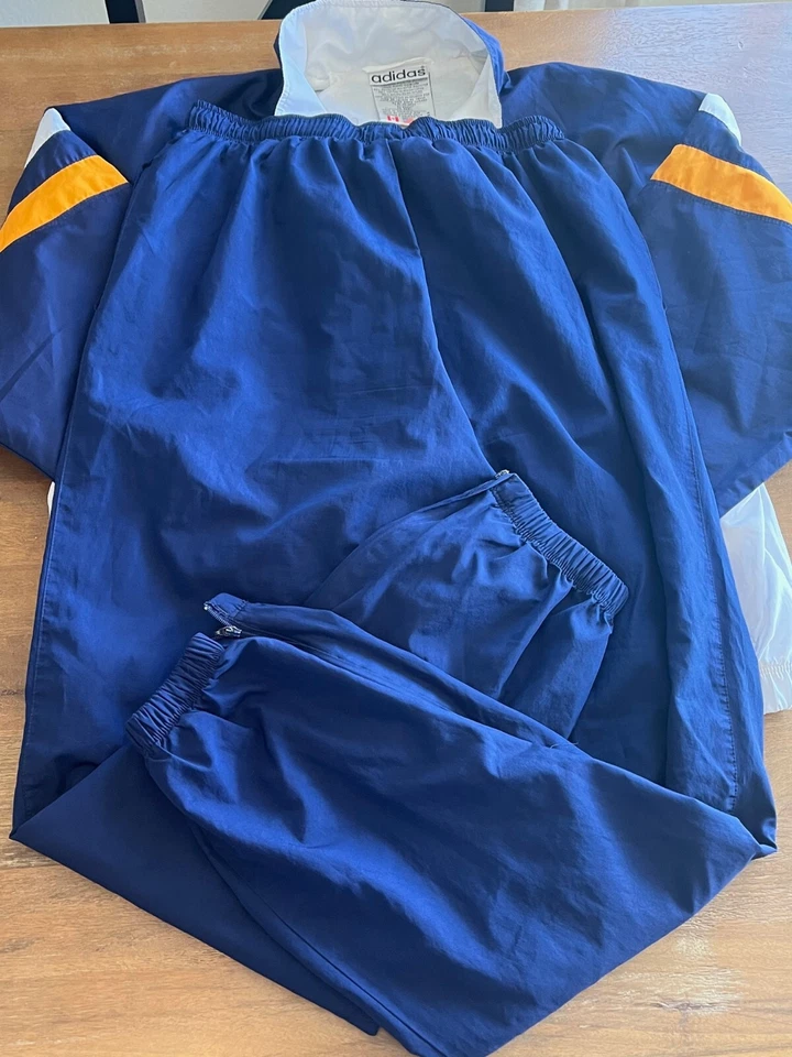 Vintage Adidas TRACKSUIT RN88387 CA00411 Blue White Flag Tag 90’s Womens Medium - Image 4 of 4