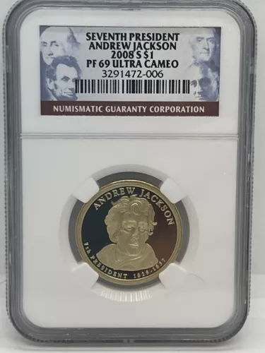 2008 S $1 SEVENTH PRESIDENT ANDREW JACKSON NGC PF69 Ultra Cameo #508