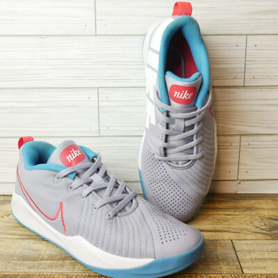 Nike Shoes Youth 6Y Team Hustle Quick Basketball Sneaker Gray Blue  CJ7248-500