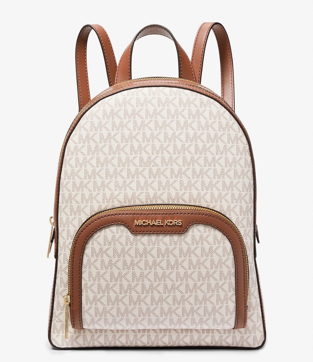 Michael Kors Jaycee Medium Signature Backpack Vanilla NWT | eBay