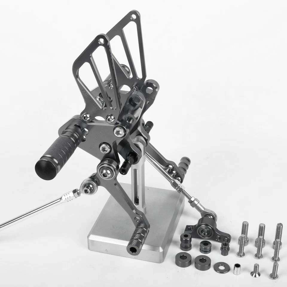 For Ducati 848 1098 1198 R/S CNC Adjusting Rearset Footpegs Rear Set Titanium - Image 3 of 4