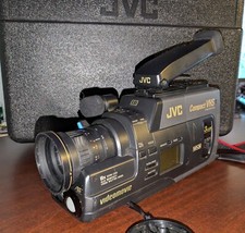 JVC GR-65U VHS-C Camcorder With Cassette Tapes And Cassette Adapter UNTESTED 