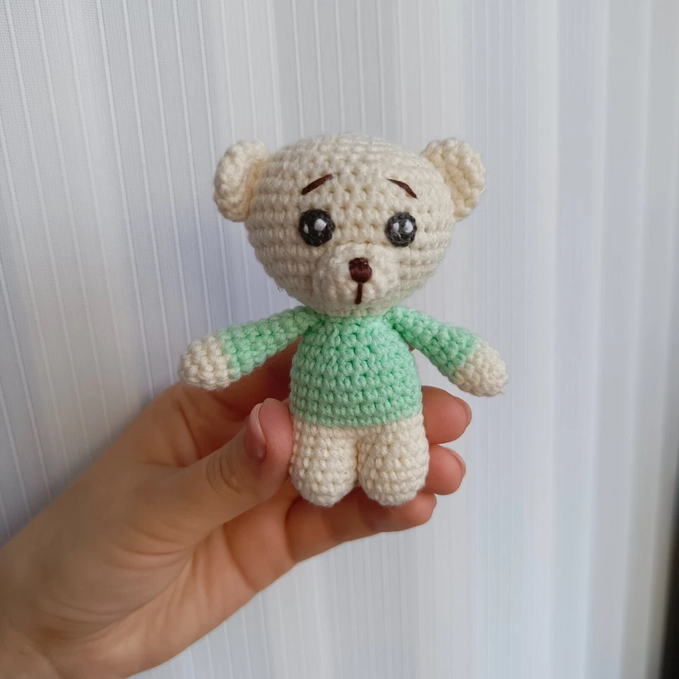 CROCHET LITTLE BEAR AMIGURUMI. HANDMADE SOFT TOY. STUFFED BEAR. AMIGURUMI BEAR. - Image 3 of 4