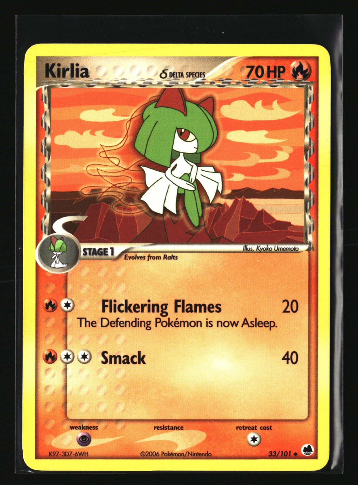 Pokemon KIRLIA DELTA SPECIES 33/101 (2006 Dragon Frontiers) LP/NM