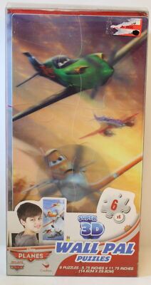 6 Super 3d Wall Pal Lenticular Puzzles - Disney Planes New Open Box