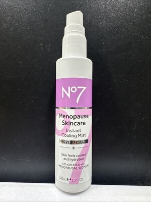 No7 Menopause Skincare Instant Cooling Mist 100ml/3.3fl.oz. *Skin Feels Hydrated