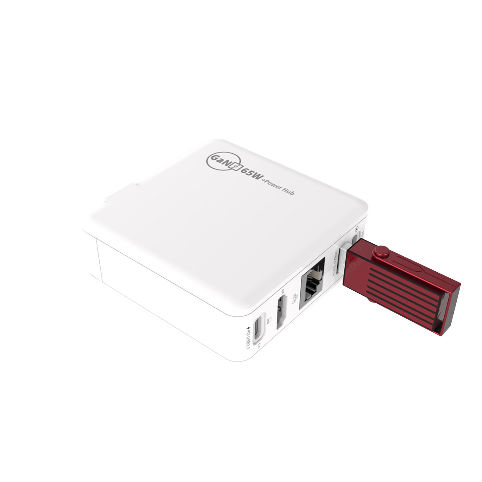 5-in-1 USB C Hub with 65W Fast Charging HDMI Adapter and Power Cable