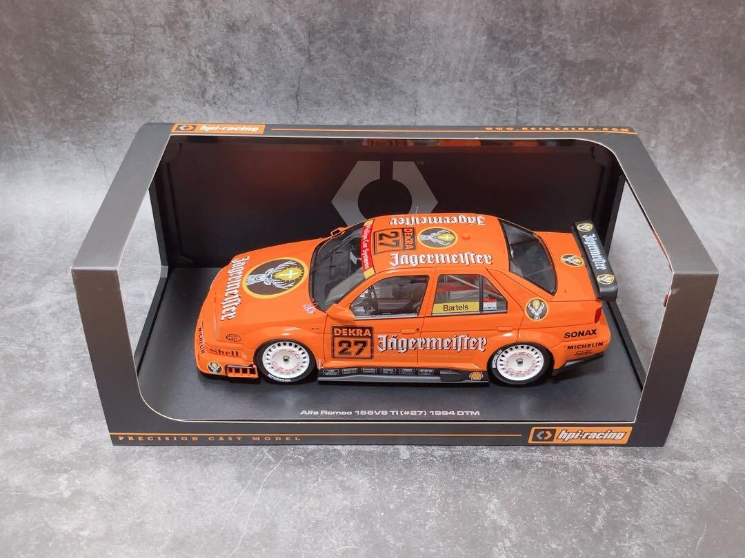 1/18　HPI アルファロメオ　155V6 Tl （＃27）1994 DTM 1/18 Hpi Alfa Romeo 155 V6 Ti 1994 #27 DTM Yegermeister w