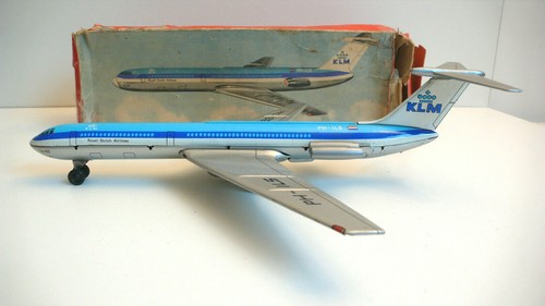 AVION KLM GUNTHERMANN REF SG 2018 TÔLE 36 x 30 cm ANNÉES 60 BON ÉTAT - Picture 3 of 10