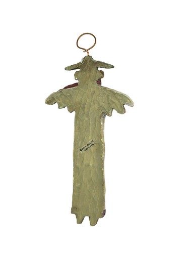 Vintage Kurt Adler Angel Christmas Tree Ornament Folk Art Glitter Hat Red Scarf - 第 2/12 張圖片
