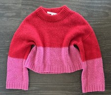 XIRENA Alpaca Blend Pink Red Colorblock Pullover Sweater Size Medium
