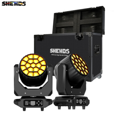 JMS WEBB 2pcs LED 19x40W Beam Wash Big Bees Eyes Moving Head With Flight Case
