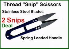 Thread Finger Snips Scissors  2  Stainless Steel Blades  Sewing Embroidery
