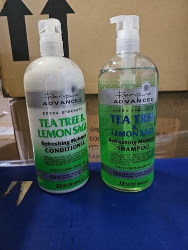 RENPURE - TEA TREE & LEMON SAGE - SHAMPOO & CONDITIONER Set - 32 oz