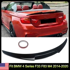 GLOSS BLACK FOR 2014-2020 BMW F33 F83 CONVERTIBLE TRUNK SPOILER WING- M4 STYLE