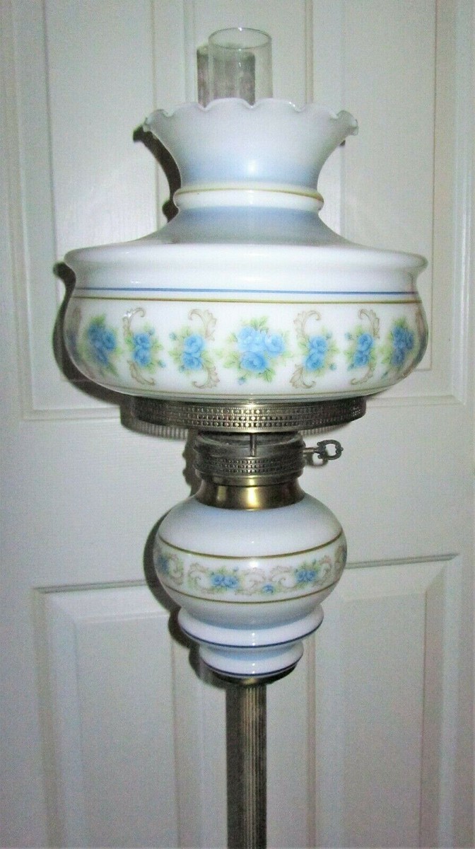 VINTAGE QUOIZEL GWTW Hurricane FLOOR POLE LAMP~ BETSY ROSS Glass