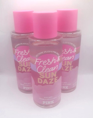 VICTORIA'S SECRET PINK FRESH & CLEAN SUN DAZE BODY MIST 8.4 FL OZ (SET OF 3)