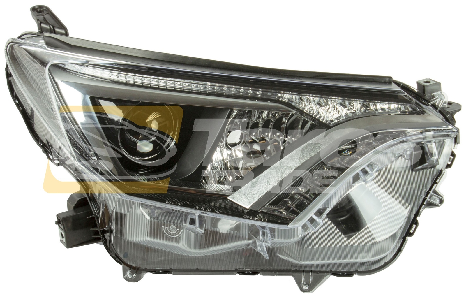 Phare avant droit pour Toyota Rav-4 de 2016 à 2019 halogène noir