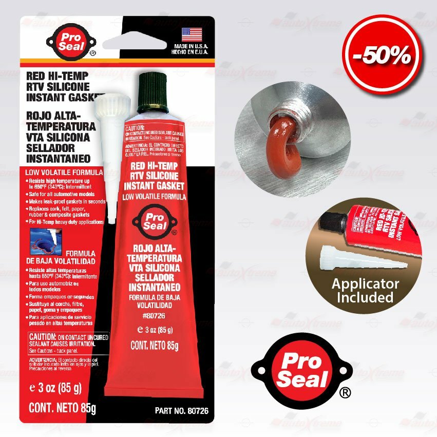 Pro Seal RED High Temp Silicone Sealant Adhesive Intake Exhaust Manifold Gasket