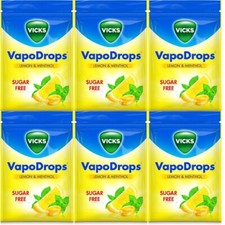 Vicks VapoDrops Sugar Free Lemon & Menthol For Cold And Flu 72g x 6