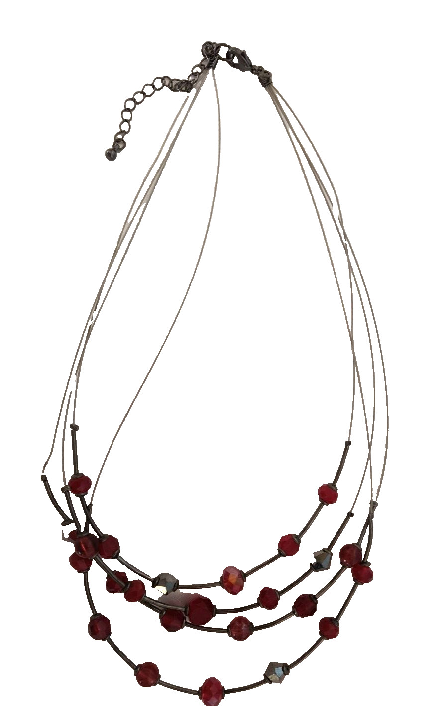 Women's Multistrand Statement Necklace Silver / R… - image 12