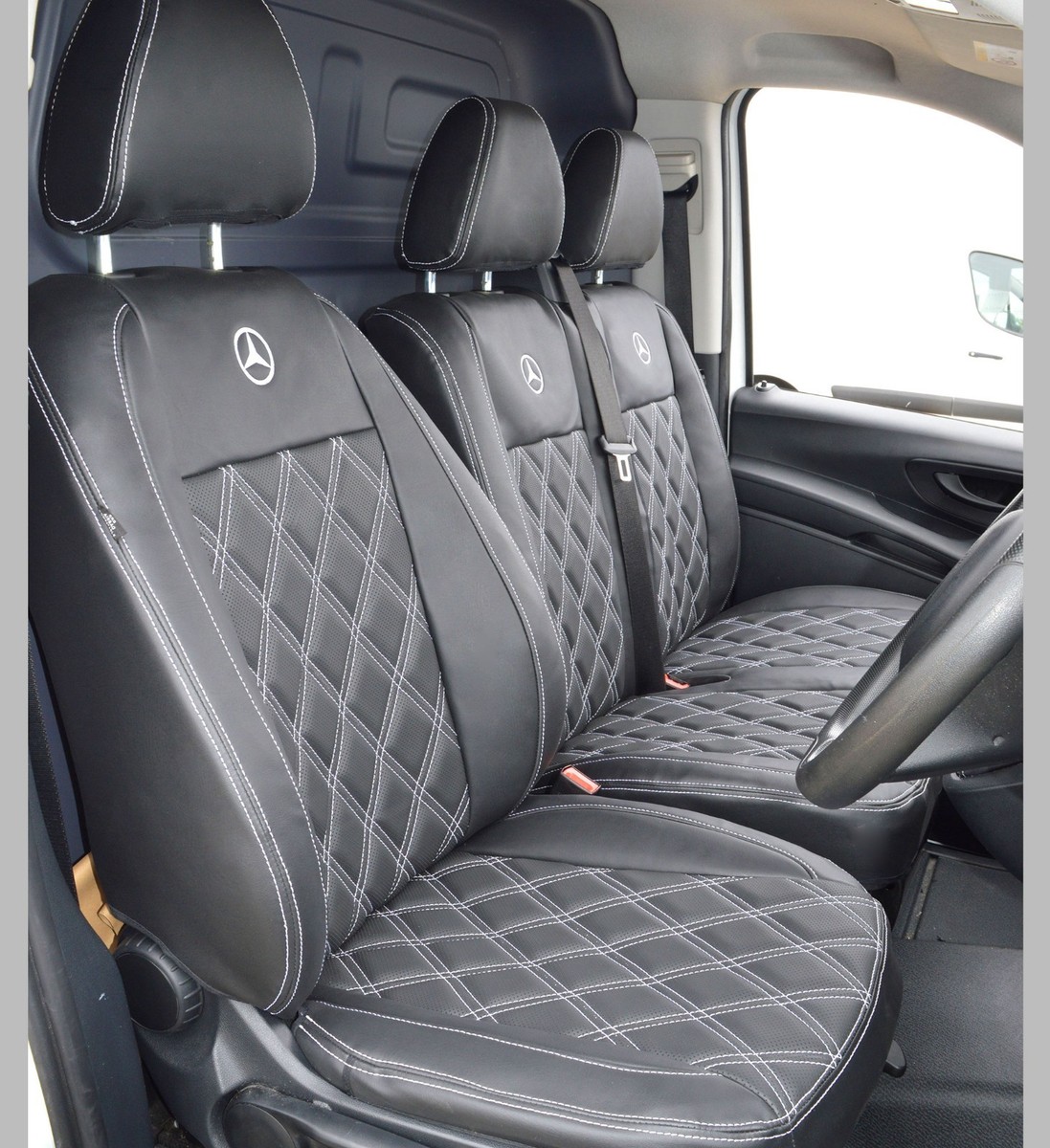 Mercedes Vito W447 9 Seater Waterproof Tailored Van Leather Look Seat Covers Mercedes Vito W447 9 Seater Waterproof Tailored Van Leather Look Seat Covers