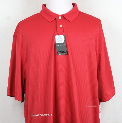 Van Heusen Polo Shirt Short Sleeve Big Tall Solid Floral Plaid - Picture 9 of 77