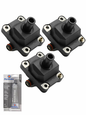 Set of 3 Ignition Coil + Tune Up Grease For Mercedes C Class E S SL UF137