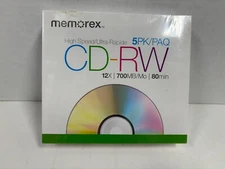 5 Memorex High Speed / Ultra Rapide CD-RW - NEW/SEALED