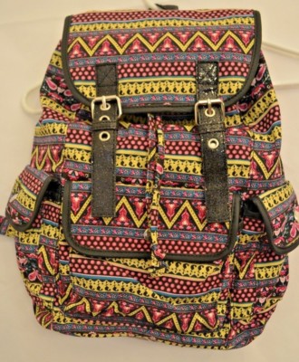 Candie\'s Multicolor Aztec Print Backpack with Black Trim Candie main image 3