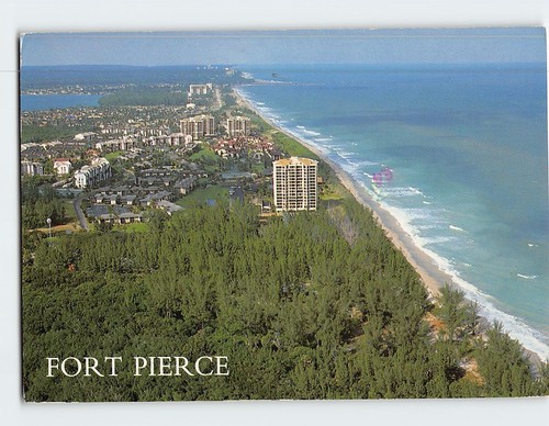 Postcard Aerial View Fort Pierce Florida USA