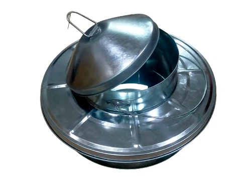 Chicken Feeder small shiny Coop food Aviary RUST FREE 9kg NL8241 Silver Steel - Picture 4 of 14