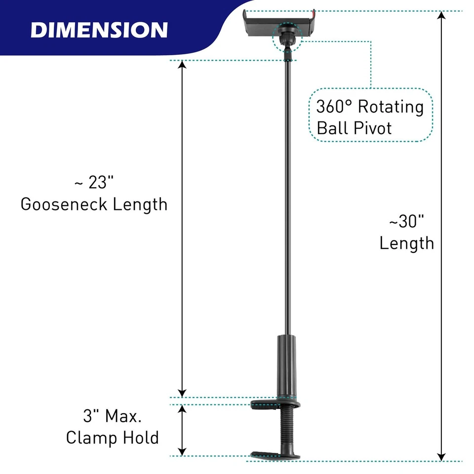 360° Phone Holder Stand Adjustable Gooseneck Desk Table Desktop Mount Universal - Image 4 of 4