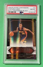 2009 PLAYOFF CONTENDERS STEPHEN CURRY ROY CONTENDERS BLACK RC 4/50 PSA 8 NM-MT