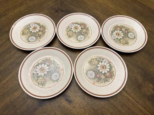 Lenox Lot of 5 Temper-Ware Magic Garden 6 3/8" Desert Bread Plates Floral Design