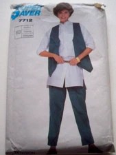 EASY loose fit pants top vest  pattern 7712 size medium 14 16 UNCUT