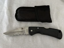MAXAM AIR FORCE FOLDING HUNTING KNIFE WITH CARRY POUCH SOFT CASE