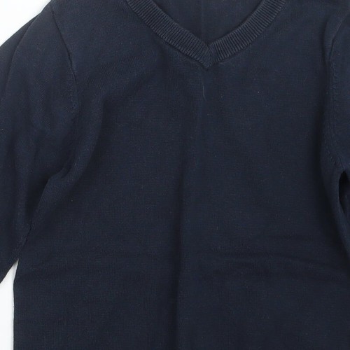 TU Boys Blue V-Neck Cotton Blend Jumper Size 9 Years - Picture 10 of 12