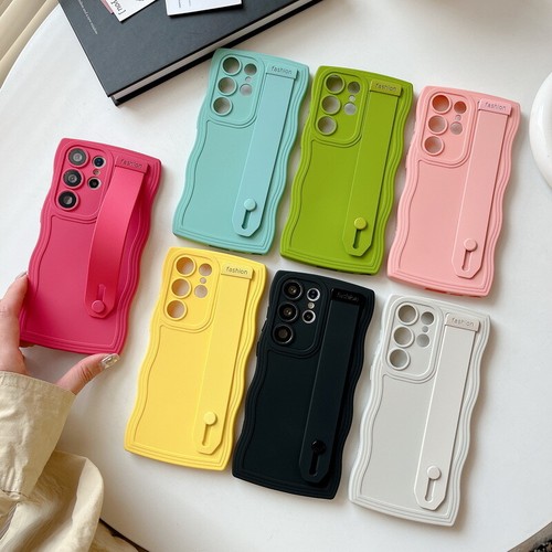 Silicone Case For Samsung S24 S23 Ultra S22 A14 A54 Shockproof Hand Strap Cover - Bild 1 von 30