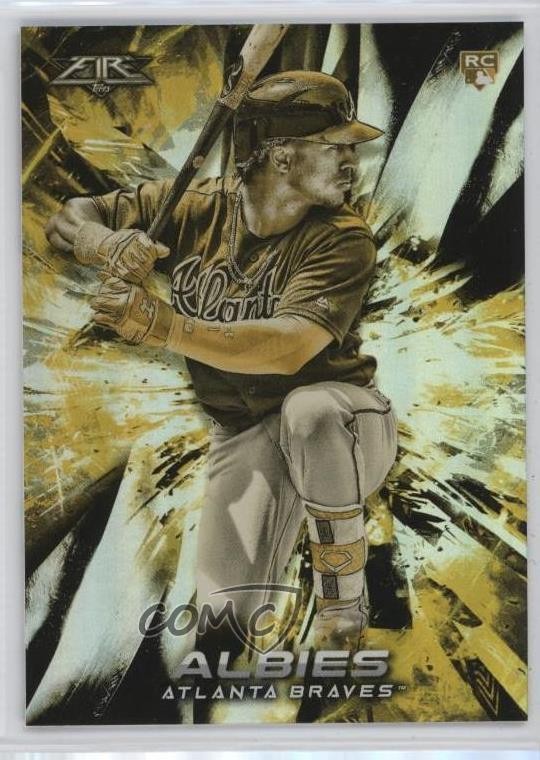2018 Topps Fire Gold Minted Ozzie Albies #29 Rookie RC