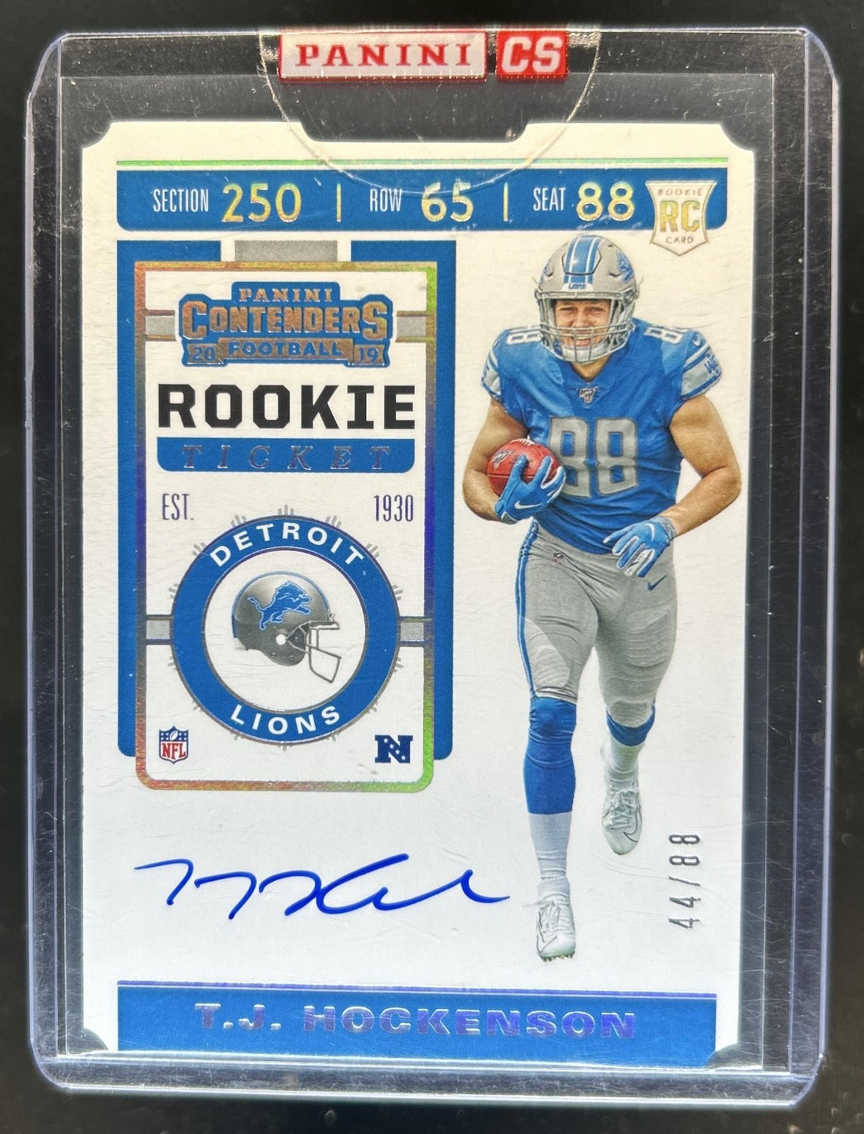 TJ Hockenson Panini Contenders #119 Variation Autograph Ticket Stub