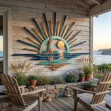 Lighthouse Wall Art, Coastal Home Decor, Sunset Ocean Scene, Nautical Wall Decor