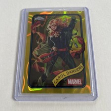 2025 Topps Chrome Marvel Yellow Lava Refractor card #172 Carol Danvers