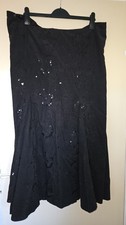 ​Evans Black Sequin Split Hem Midi Skirt - Plus Size Glamour Size 22 Euro 50